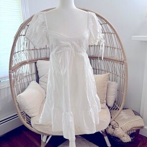 Live 4 Truth White Puff Sleeve Babydoll Dress Women’s Size S Cottagecore